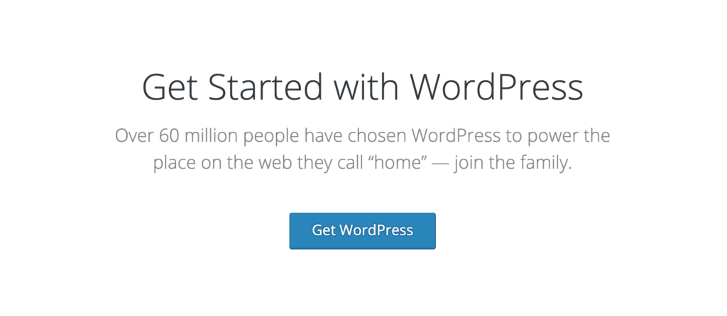 A screenshot from WordPress.org that shows a call to action for downloading wordpress.