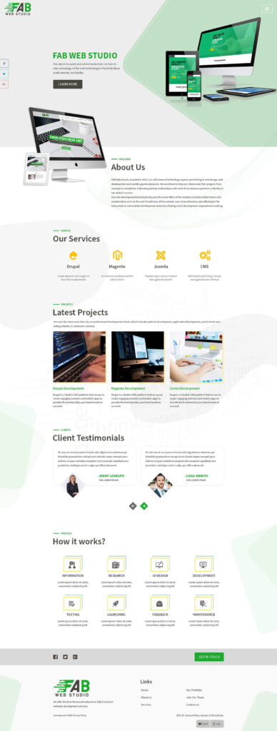 Screenshot of well designed site with lots of white space.
